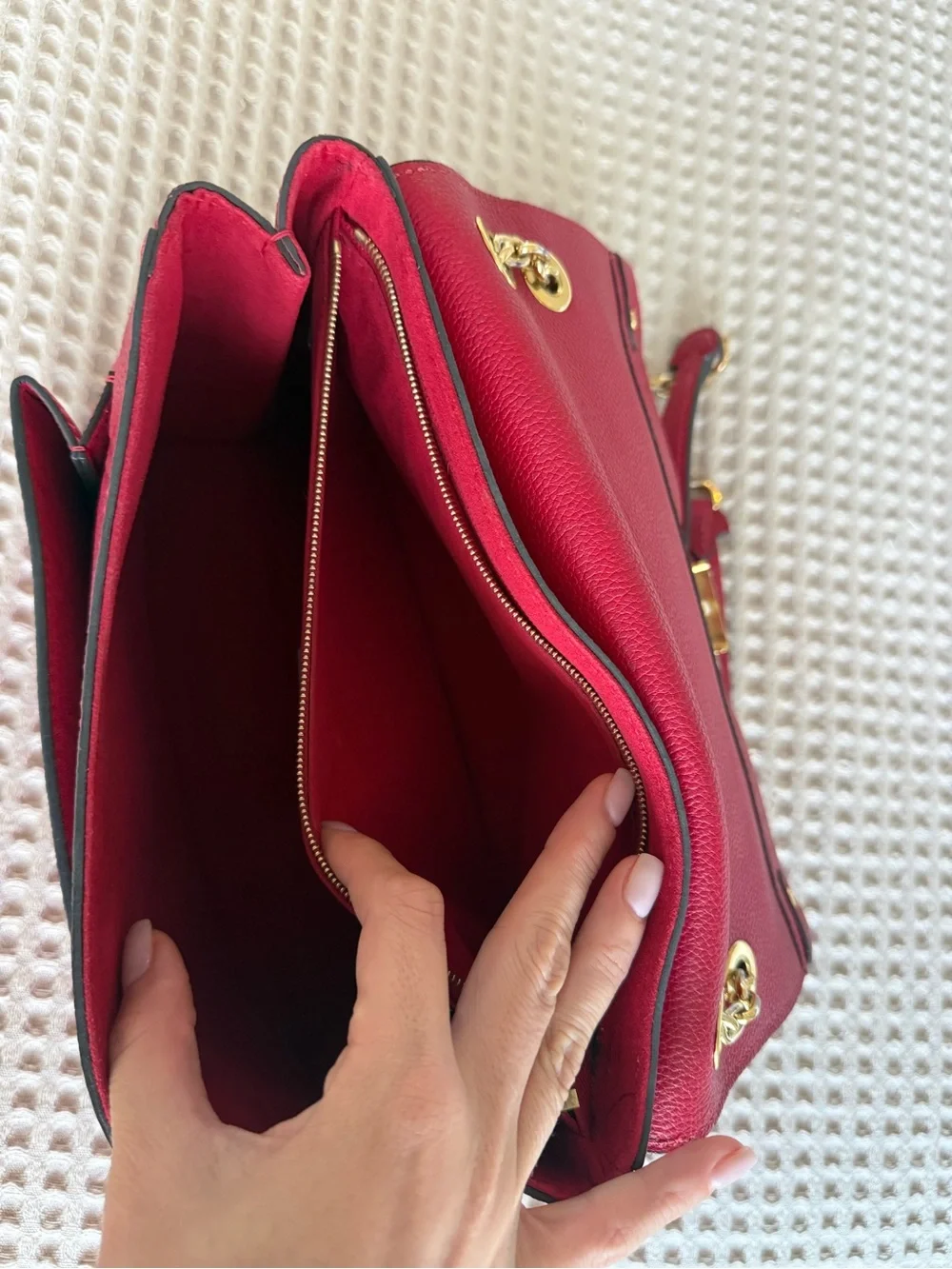 Louis Vuitton Red Monogram Empreinte Vavin PM Crossbody with Gold Hardware